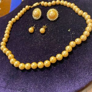 Pear necklace 17” long with two sets of earrings as shown